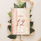 Numéro De Table Script rustique en terre cuite et Mariage d'aquare