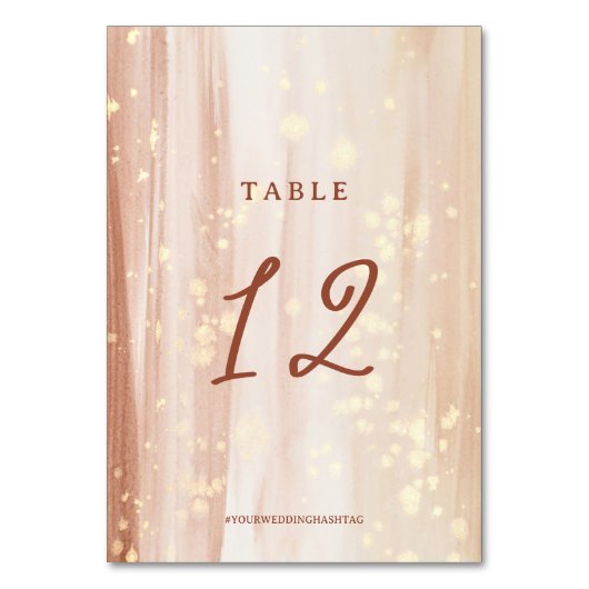 Numéro De Table Script rustique en terre cuite et Mariage d'aquare (Par défaut)