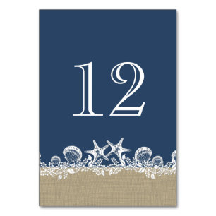 Numéro De Table Sea Garland Navy Blue Beach Thème