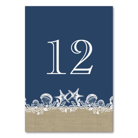 Numéro De Table Sea Garland Navy Blue Beach Thème (Dos)