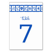 Numéro De Table Seashell Grid Plage Mariage Bleu Blanc CUSTOM (Par défaut)