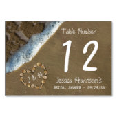 Numéro De Table Seashell Heart Beach Fête des mariées (Dos)