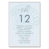 Numéro De Table Seashell Seating Chart Names Coastal Wedding Sign (Par défaut)