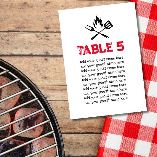 Numéro De Table Seating Chart BBQ Baby couples thème baby shower