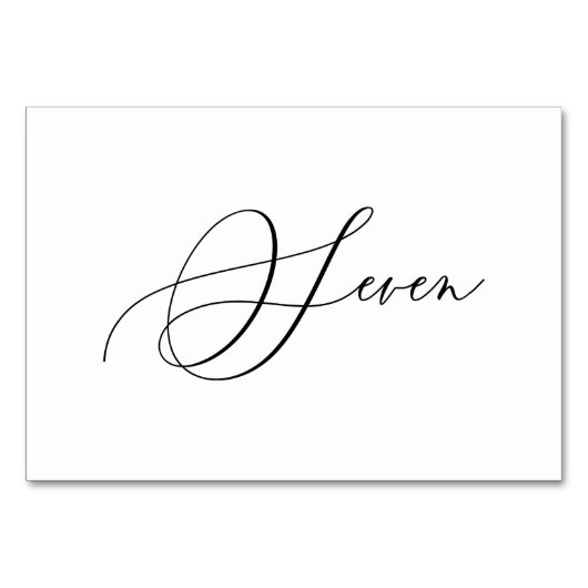Numéro De Table Sept 7 calligraphie romantique élégante de PixDezi (Devant)