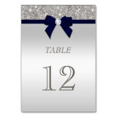 Numéro De Table Séquences d'argent bleu marine Faux Bow (Dos)