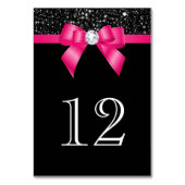 Numéro De Table Séquences noires Bow rose chaud (Dos)