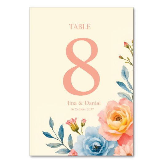 Numéro De Table Sérénade de jardin (Dos)