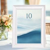 Numéro De Table Serene Blue Abstract Wedding Table Numbers