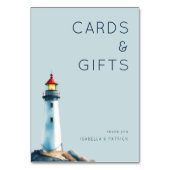 Numéro De Table Serene Blue Minimalist Lighthouse (Dos)