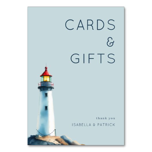 Numéro De Table Serene Blue Minimalist Lighthouse (Par défaut)