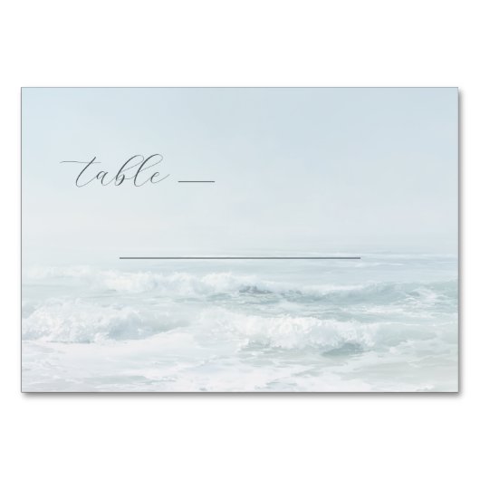 Numéro De Table Serene Blue Ocean Waves (Devant)