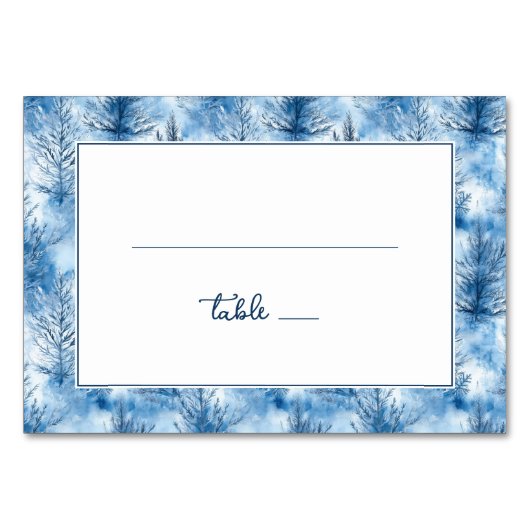 Numéro De Table Serene Blue Winter Trees (Devant)