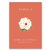 Numéro De Table Serene Coral Floral Illustration (Dos)