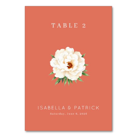 Numéro De Table Serene Coral Floral Illustration (Par défaut)