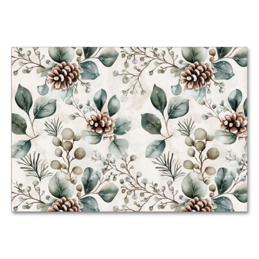 Numéro De Table Serene Green Rustic Botanical Border (Dos)