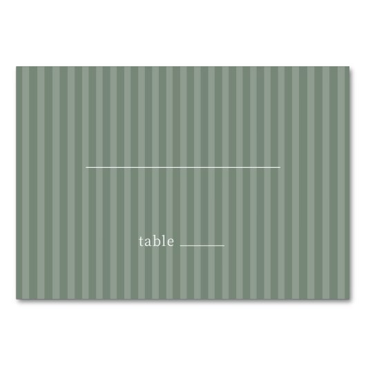 Numéro De Table Serene Green Stripes (Devant)