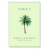 Numéro De Table Serene Mint Tropical Palm Tree (Dos)