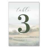 Numéro De Table Serene Olive Landscape Table Number (Dos)