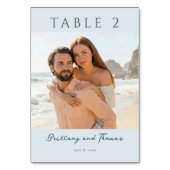 Numéro De Table Serene Teal Beach Photo (Dos)