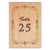 Numéro De Table Serre de feuillage bohème rustique sur bois (Par défaut)