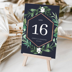 Numéro De Table Serre   Mariage botanique aquarelle