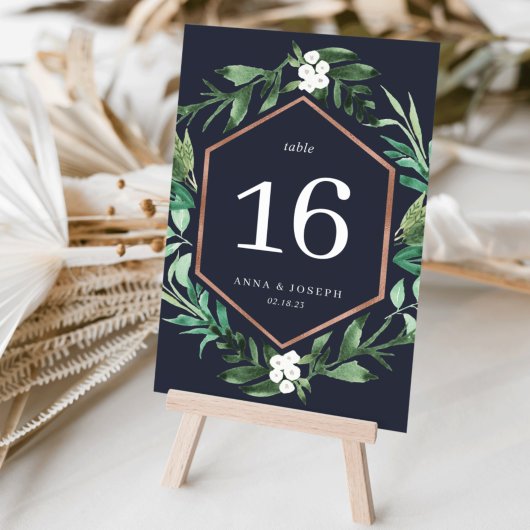 Numéro De Table Serre | Mariage botanique aquarelle