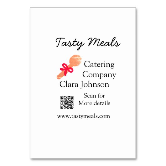 Numéro De Table Services de restauration ajouter nom QR code site  (Dos)