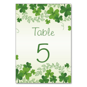 Numéro De Table Shamrock irlandais (trèfle)