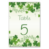 Numéro De Table Shamrock irlandais (trèfle) (Dos)
