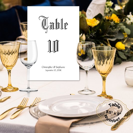 Numéro De Table Siège customisé Simple Classique