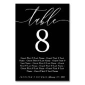 Numéro De Table Siège noir simple Mariage moderne (Par défaut)