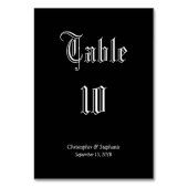 Numéro De Table Siège personnalisé de style journal Black Chic (Par défaut)