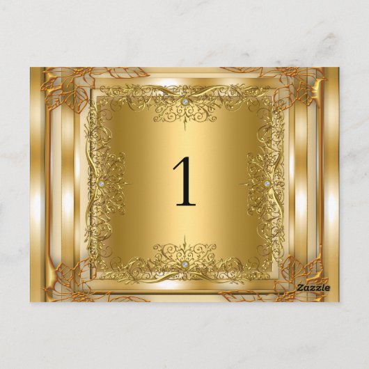 Numéro de table Sièges Cartes de place Or (Dos)