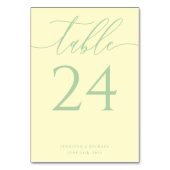 Numéro De Table Sièges Élégants Simples Pistache & Crème (Dos)
