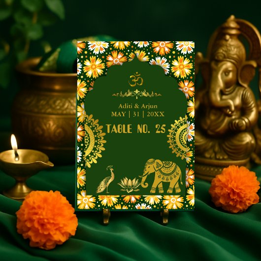 Numéro De Table sièges mariages aux motifs hindous traditionnels é