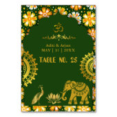 Numéro De Table sièges mariages aux motifs hindous traditionnels é (Dos)