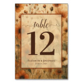 Numéro De Table Sienna Boho Chic Wildflowers Elegant Wedding (Dos)