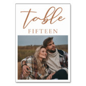 Numéro De Table Sienna Brown Script Couple Photo Mariage été (Par défaut)