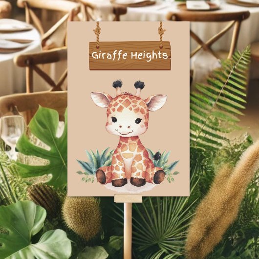 Numéro De Table SIGNE DE LA TABLE DE LA Jungle Whimsical Safari