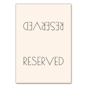 Numéro De Table Signe de siège simple réservé couleur solide