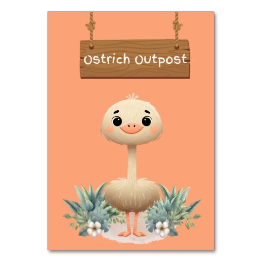 Numéro De Table SIGNE JOUEUR Jungle Safari Ostrich (Dos)