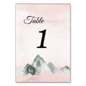 Numéro De Table SIGNE Mariage rose Sunrise Mountain (Dos)