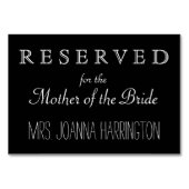 Numéro De Table SIGNE RÉSERVÉ Mariage noir et blanc (Devant)