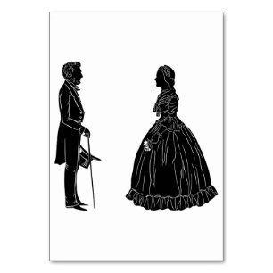 Numéro De Table silhouette d'abraham lincoln et de mary todd linco