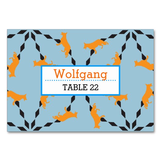 Numéro De Table Silhouette de chien de berger (Devant)