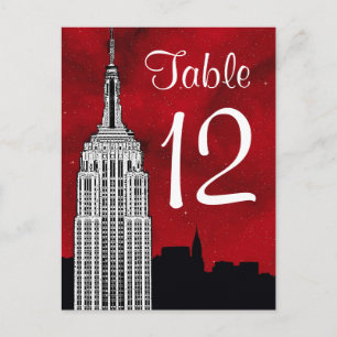 Numéro de table silhouette de la ligne d'horizon d