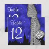 Numéro de table silhouette de la skyline de Flatir (Devant / Derrière)