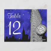 Numéro de table silhouette de la skyline de Flatir (Dos)