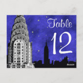 Numéro de table silhouette de la skyline de NYC Ch (Dos)